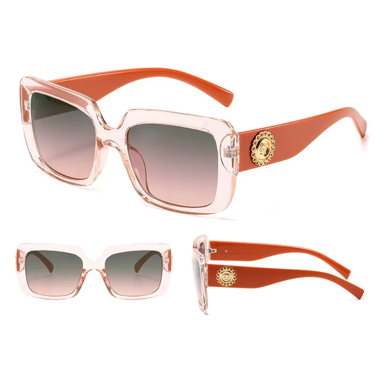 

Famous Brand Designer High Quality Luxury Head Medusa Oversized Big Frame Gradient UV400 PC Lens Fashion Shades Sunglasses Women
