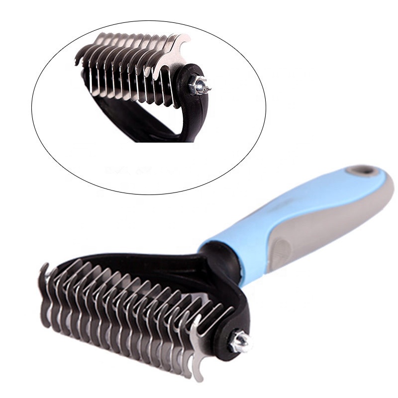 

stainless steel sided open pet deshedding dematting tool fur brush comb