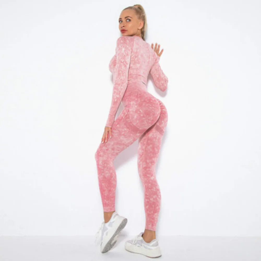 

Seamless Yoga Suit 2 Piece Sports Shirts Crop Top Leggings Sport Set Fitness Tracksuit Workout Set