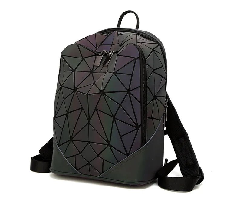 

Fashion teen Girls Hologram Geometric School Bags Women Laser Geometric Backpack Luminous