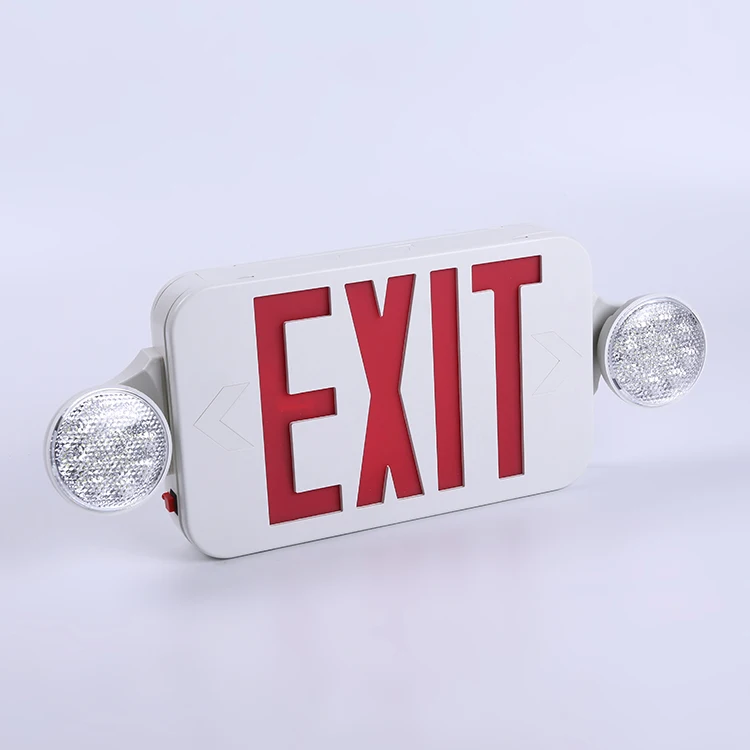 Amazon Top selling American standard ceiling mounted double head led emergency combo exit sign light