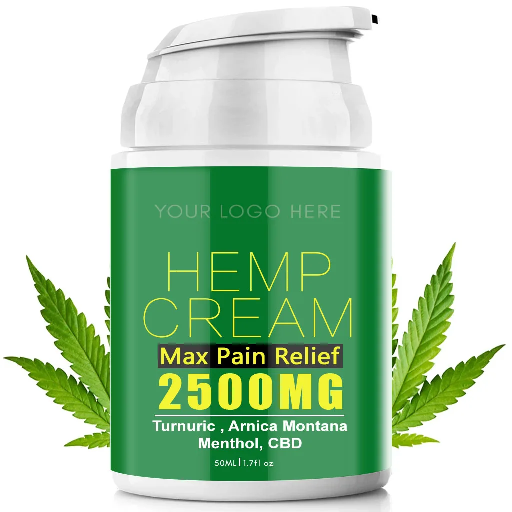 

OEM Private Label Advanced Organic Hemp oil 2500mg Pain CBD 500mg Relief Cream Back Neck Joint Knee Muscle Inflammation Natural
