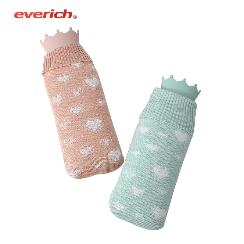 
Premium Classic Silicone Hot Water Bottle and Cute Pattern Knit Cover 