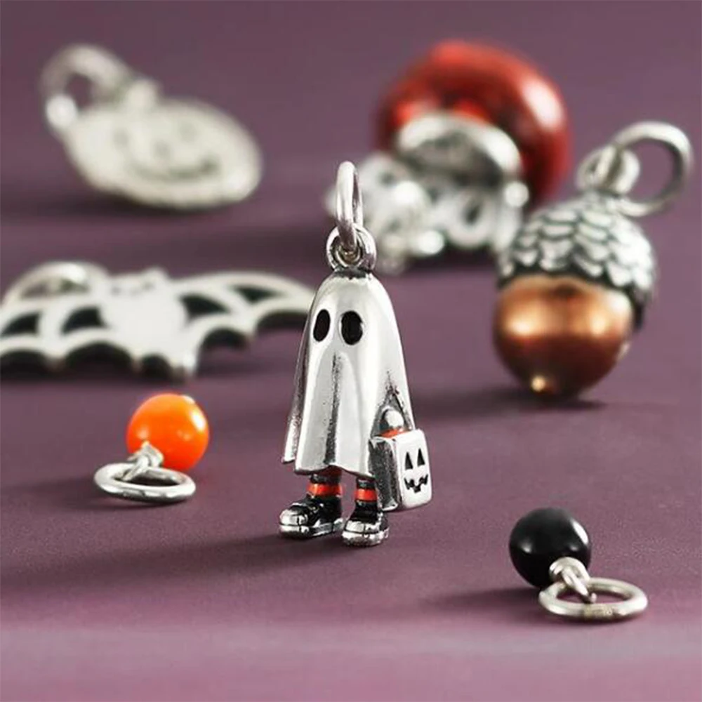 

eManco Wholesale Stainless Steel Halloween Skull Ghost Charm DIY Jewelry Accessories