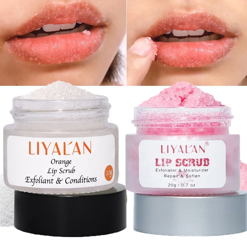 

Natural Vegan Exfoliating Lighten Lipscrub Private Label Lip Care Moisturizer Organic Orange Strawberry Pink Sugar Lip Scrub, Pink/white/ customized