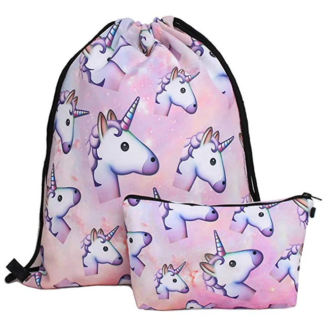 

Eco Friendly Unicorn Draw String Backpack Gift Pouches Shoe Bags Printed Drawstring Bag Custom Logo