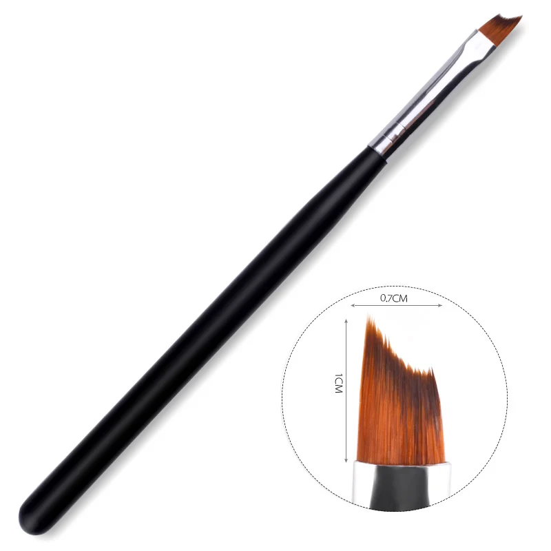 

Black Wooden Handle Crescent shape UV Gel Nail Painting Drawing French Nail Brush Serrated Pen DIY Nail Art Tool