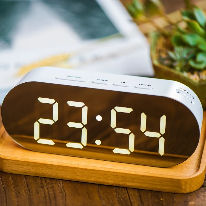 

LED Mirror Alarm Digital Clock with USB Port
