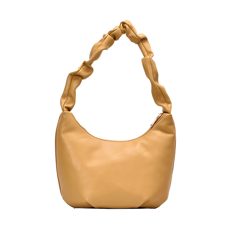 

Crescent bag ladies 2021 urban trend solid color folds Korean fashion temperament underarm shoulder messenger bag