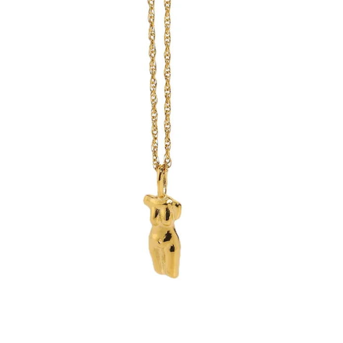 

Human face pendant necklace ladies gold-plated stainless steel necklace new