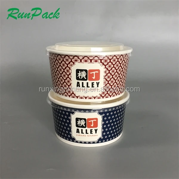 
Microwaveable Biodegradable Custom Kraft Ramen Paper Bowl with Lids 