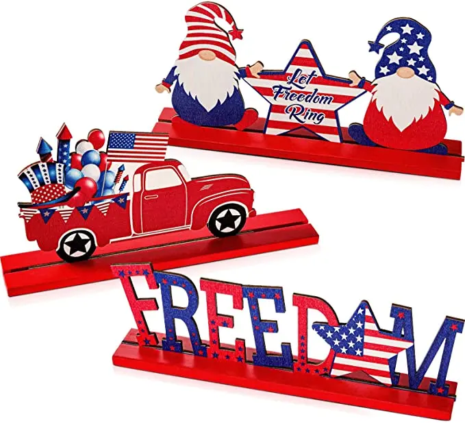 

American Independence Day Ornaments Wooden Crafts, Festive Atmosphere Props Decoration, Low Price Wholesale, Like picture