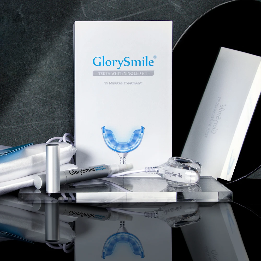 

home used Teeth Whitening GlorySmile 16 24 32 led blue red cold lamp teeth Whitening Kits Private Logo