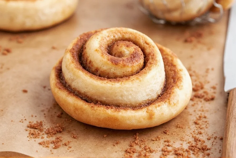 Perfectly baked cinnamon rolls with golden brown exterior and creamy white icing drizzled on top
