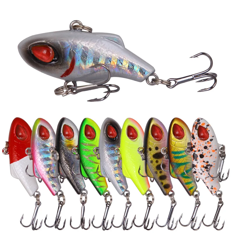 

New Product 3D Eyes Artificial Fishing Bait 5g 35mm Plastic Lure Vib, 9 colors