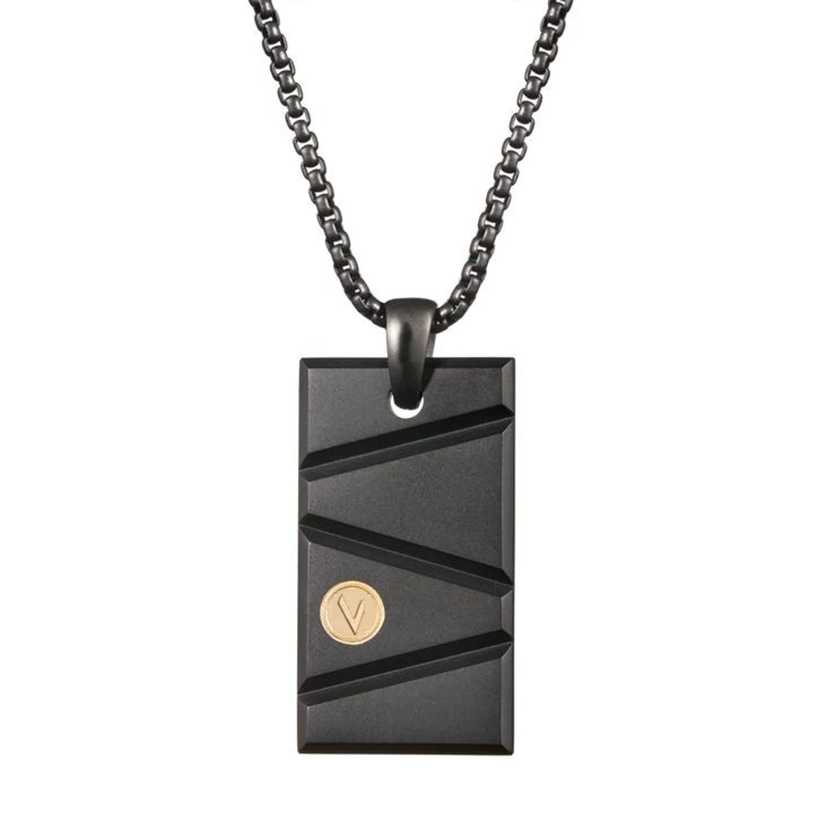 
Fashion Jewelry Black Charm Pendant Men Stainless Steel Necklace 