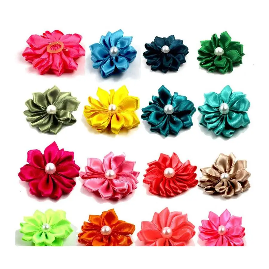 

20Pcs Pet Flower Dog Hair Bows For Puppy Yorkshirk Small Dogs Hair Accessories Grooming Flowers Rubber Bands Dog Pet Supplies