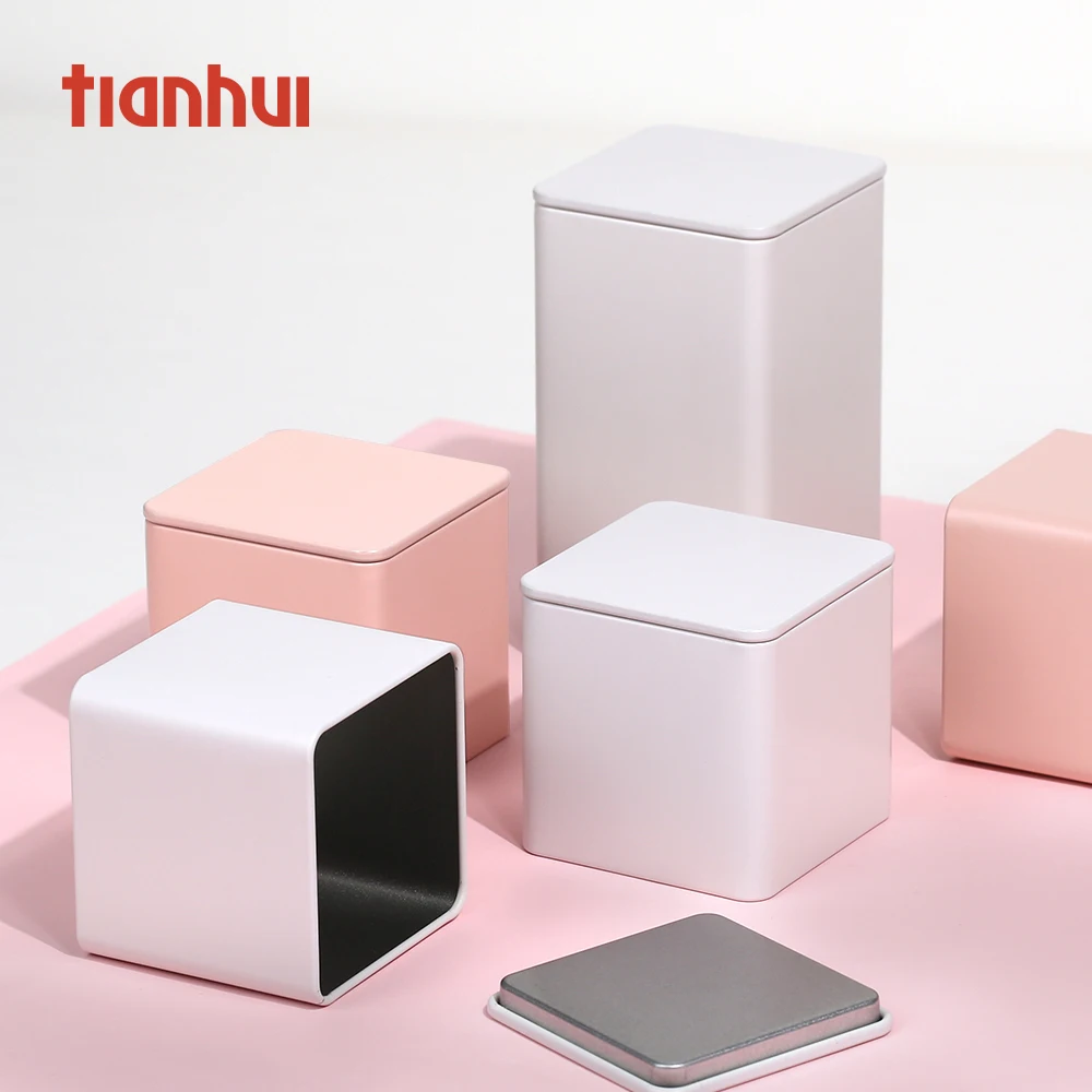 
Small Square Black Weed Cookie Chocolate Metal Tea Box Tins Can 