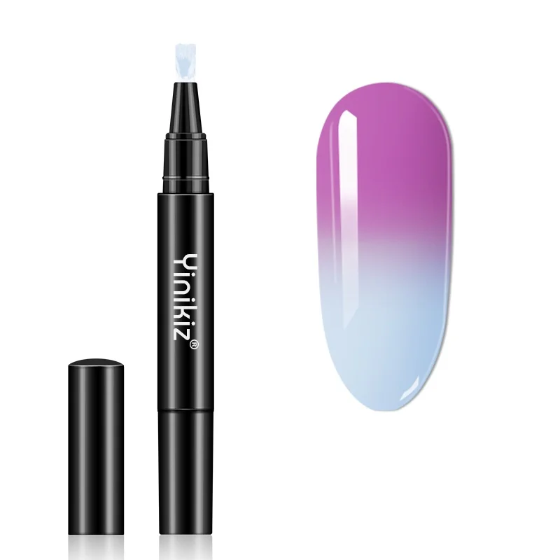 

Yinikiz Hot Thermal Nail Polish Pen Temperature Color Changing Soak Off UV Gel Polishes Manicure Nail Art dropshipping, 8 colors