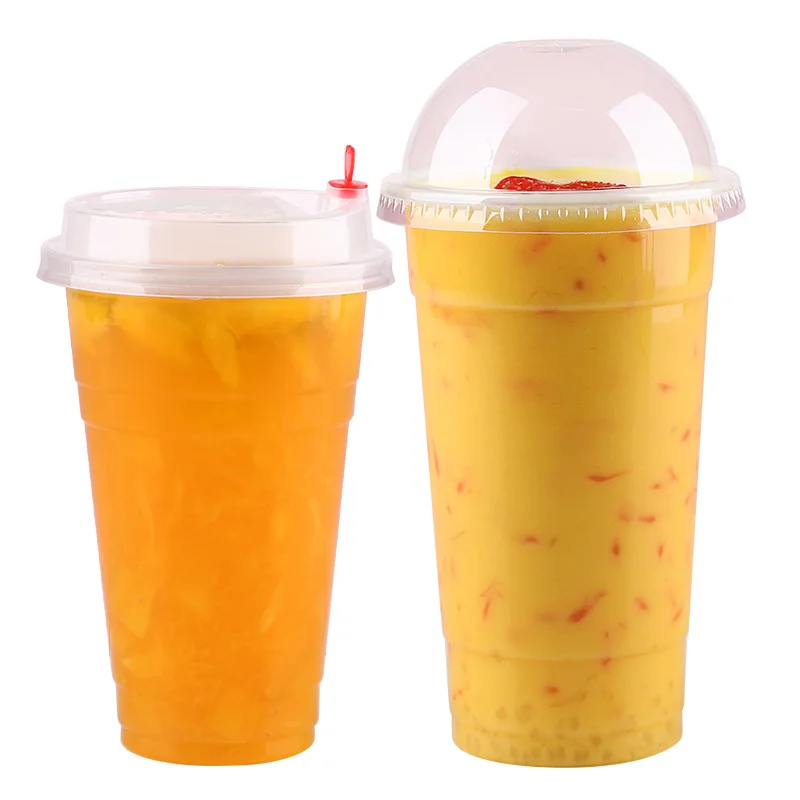 

Disposable 90mm Caliber Cold Drink Disposable PET Blister 16 Ounce Plastic Bubble Milk Tea Cups, Clear