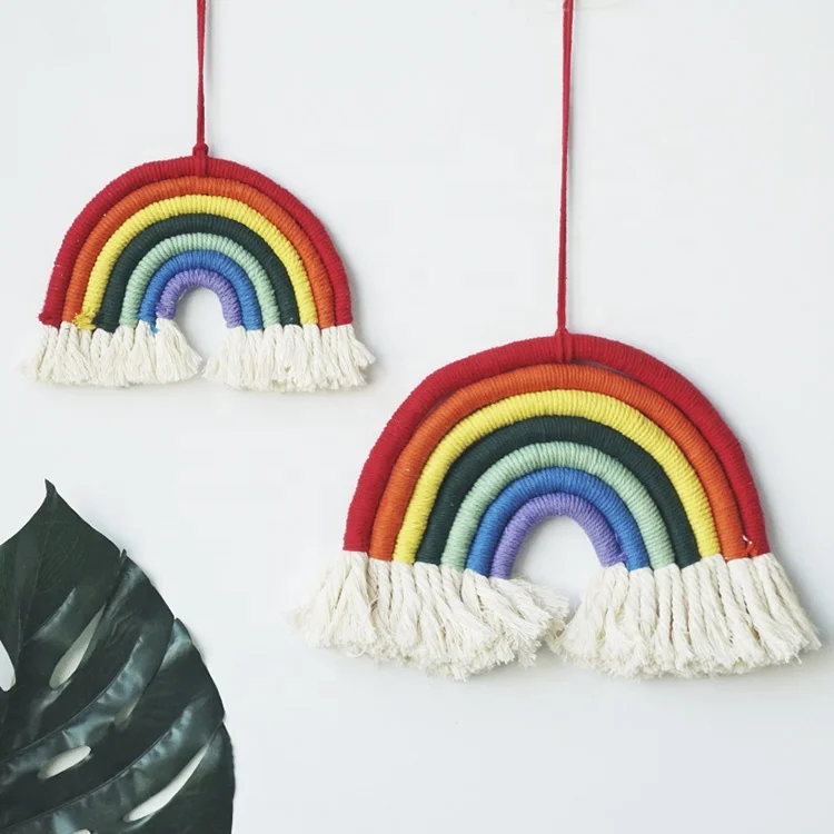 

Rainbow Hanging Decor Rainbow Wall Decor Boho Home Decor Birthday Christmas Day Party Festival Baby Shower, Blue yellow red or customized color
