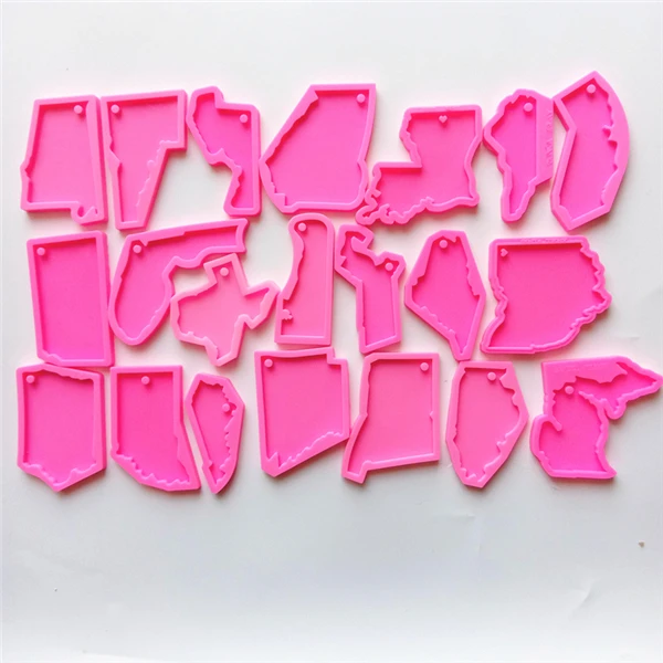 

shiny silicone MI Michigan state keychain mold for resin crafts DIY, Stock or customized
