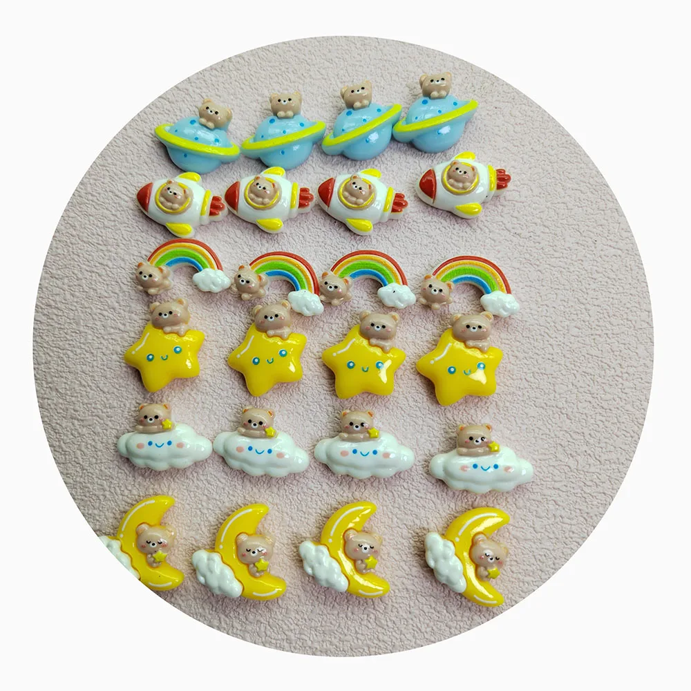 Craft Kits Rainbow Bear Cartoon Animal Slime DIY Resin Beads for Embellished Shoes Custom Hat Clothing Unique Handbags
