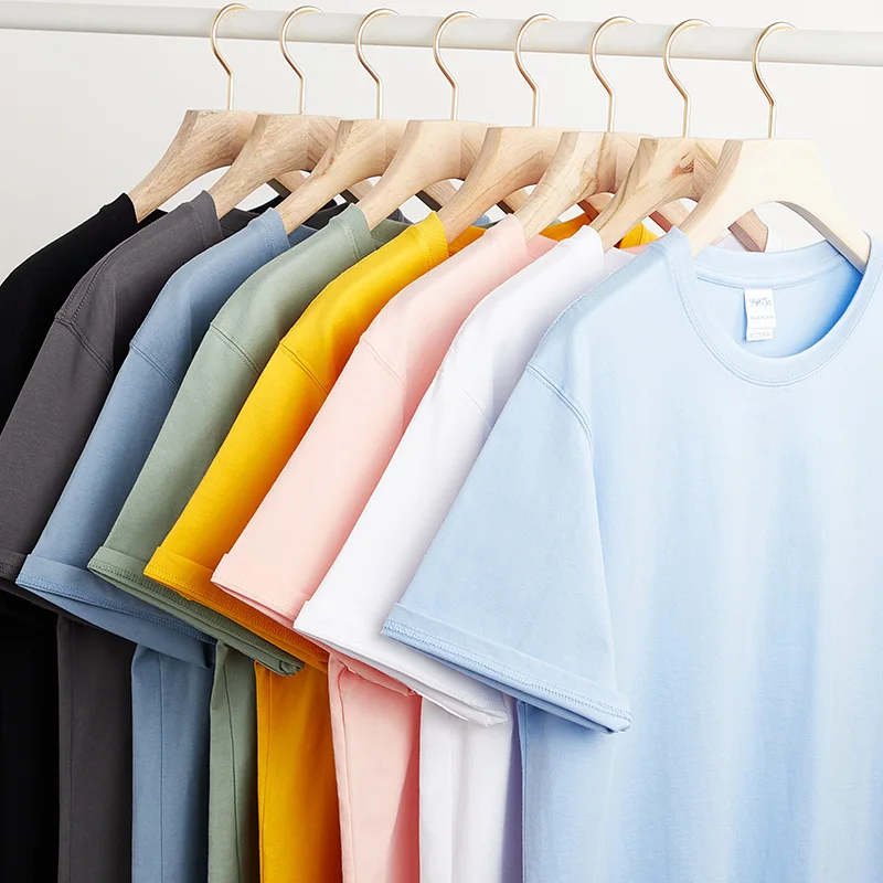 

240g 32 pairs of cotton heavy white shirt round neck short sleeve men's T-shirt solid color cotton loose men's and women's same