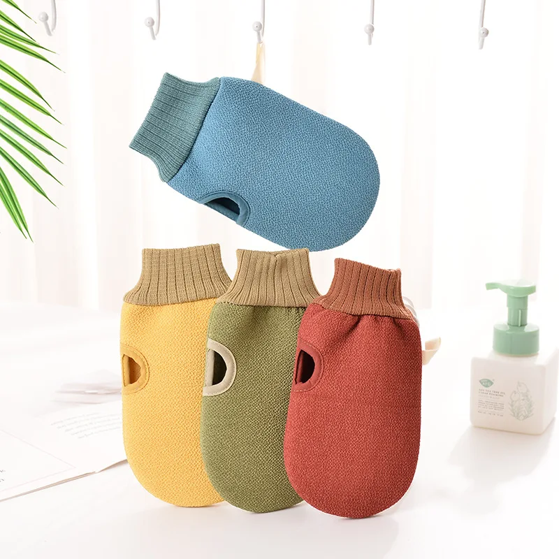 

New Multiple Colour Double-Sided Mud Bath Towel Plant Fibres Deep Back Face Exfoliating Gloves Mitt Silk, Customized
