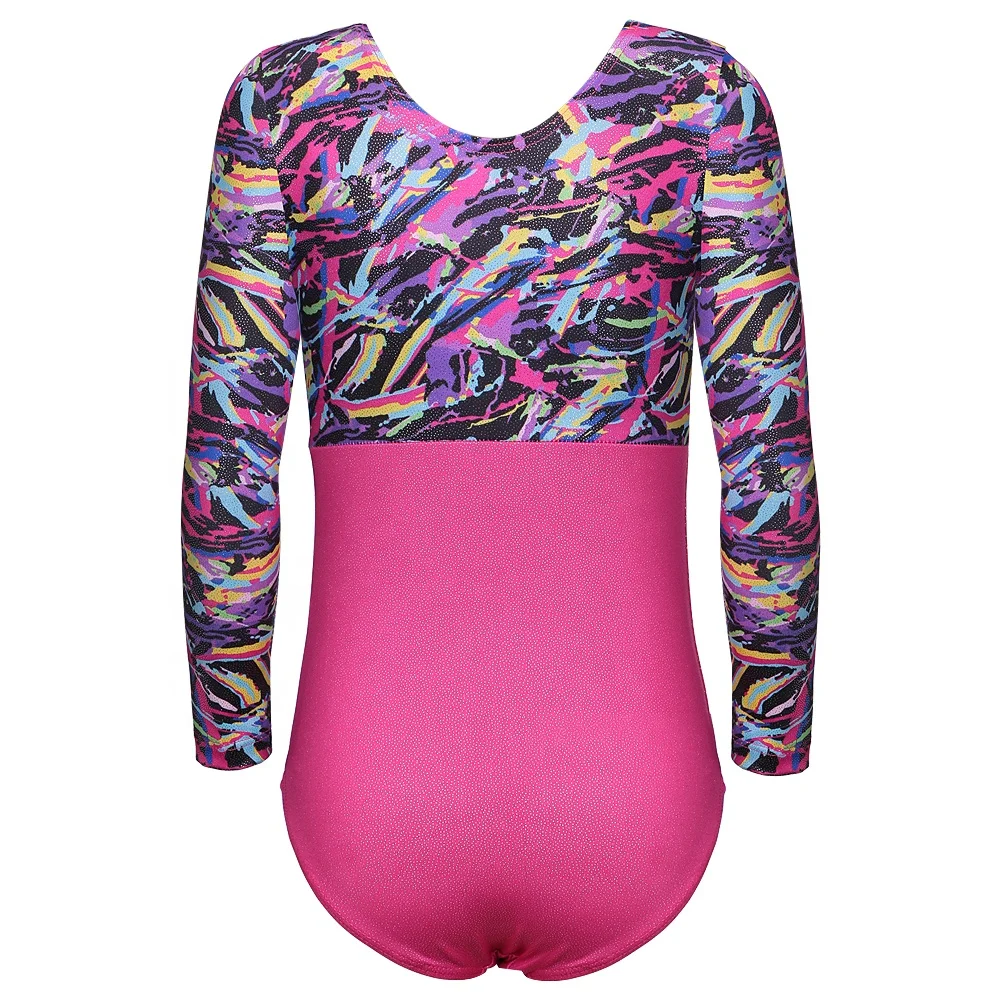 
Girls Fancy Cute Gymnastics Leotards One-Piece Sparkly Biketard for Kids 2-9T 
