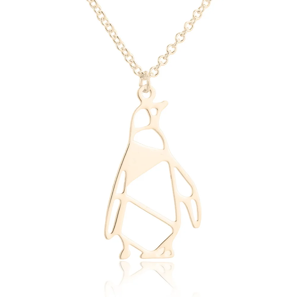 

Fashion Origami Penguin Geometric Cute Animal Pendant Clavicle Chain Accessories Jewelry Necklace for Women