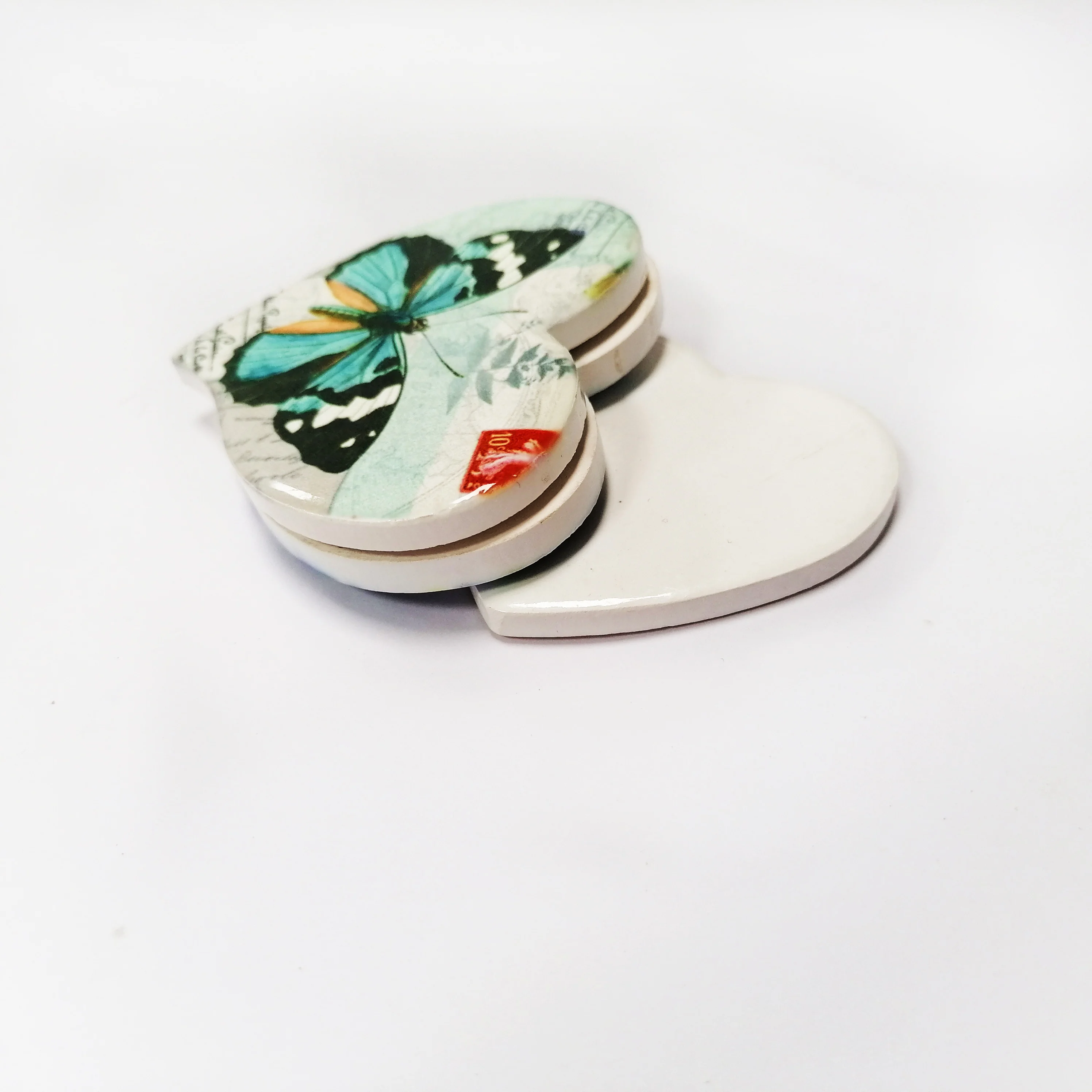 

2020 Hot Popular Newest Style Heart Shaped Blank Sublimation Transfer Ceramic Fridge Magnet