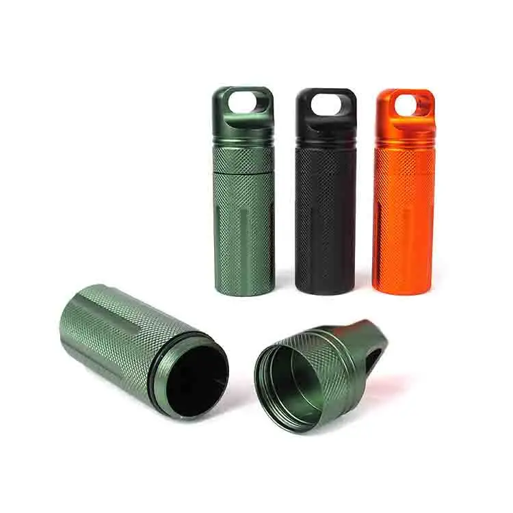 

Aluminum Alloy Fully Sealed Jar Storage Outdoor Camping Survival Waterproof Storage Box, Black/green/orange
