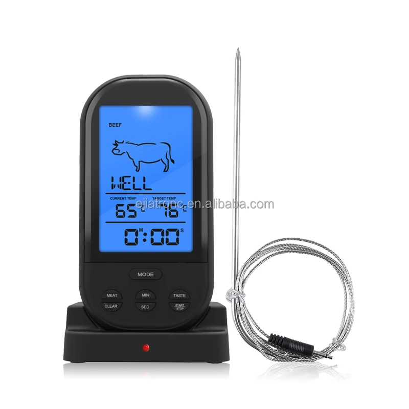 

Factory Outlet Wireless Remote Digital Meat Thermometer for BBQ,Oven,Grill,Smoker, Any pantone color and customized pakage is available.