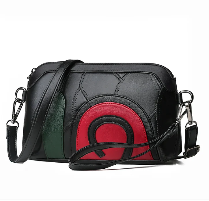 

Ladies real leather clutch shell bag waterproof messenger bag, Black