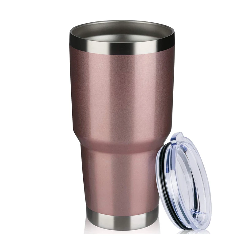 

Colorful Powder Coated 30oz Regular Travel Coffee Tumbler with Slide Lid, Silver , red, green, pink,etc