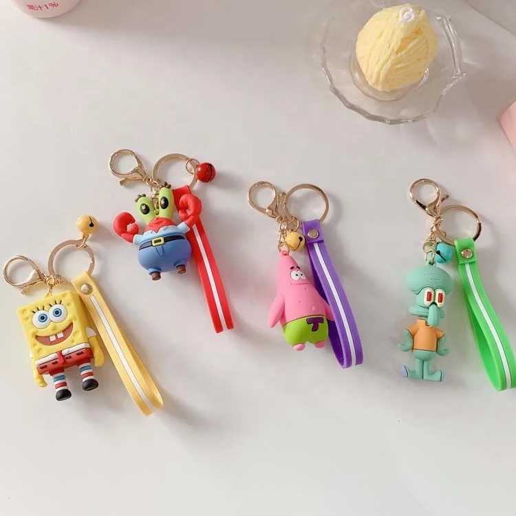 

Cute SpongeBobs Wholesale fashion Soft Silicone Key Chain Key Ring Pendant Gift