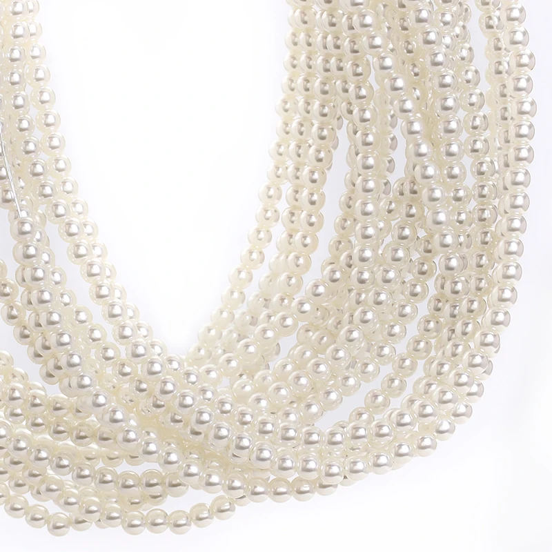 

Xichuan 3-10mm white pearl color high quality through hole loose beads wholesale in bulk highlight pearl DIY accessories