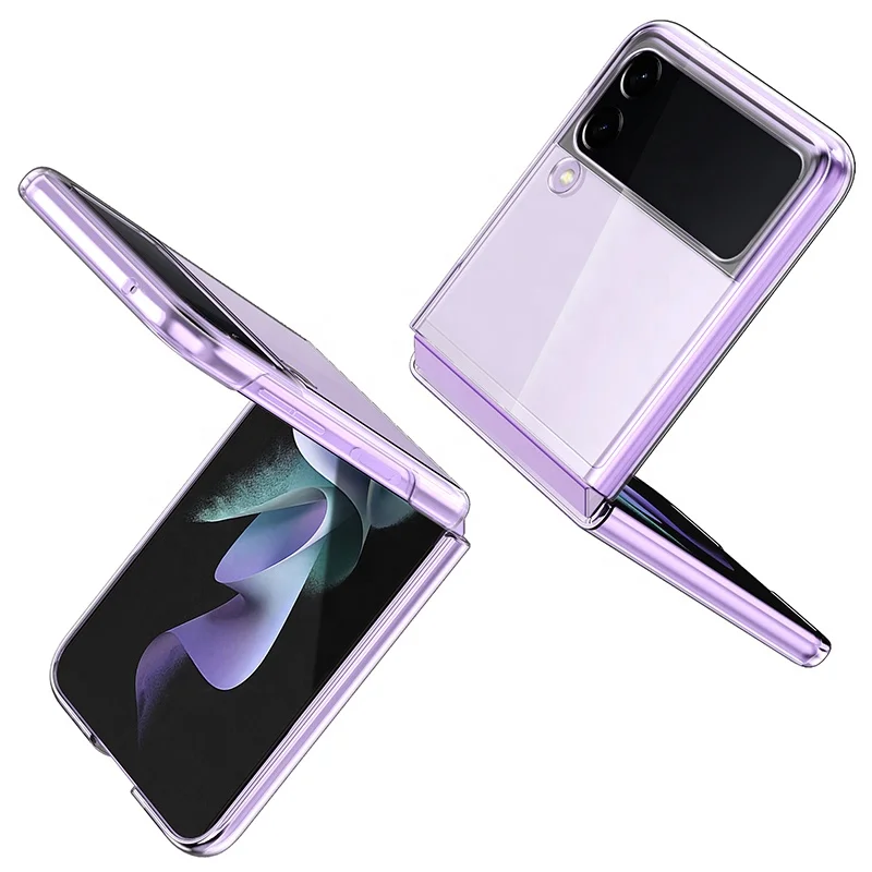 

Z flip 5 4 case anti scratch full protective high clear mobile phone case for samsung z flip 3 4 pc back cover