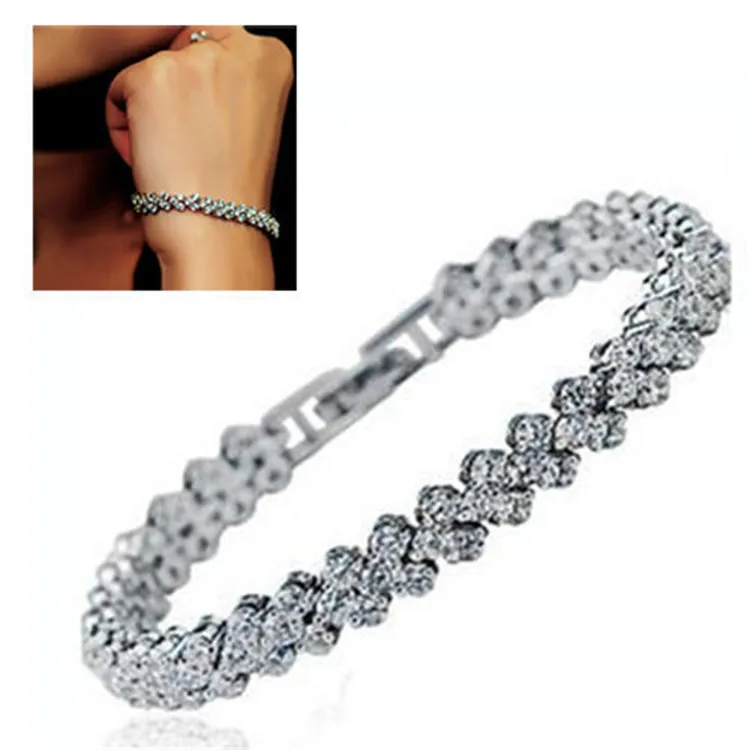 

Fashion Bling Bracelet for Women Luxury Zircon Bracelet Ladies Simple Hand Jewelry Trendy Bracelet