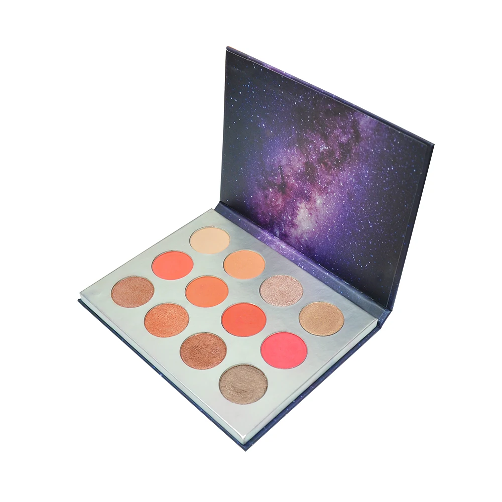 

Customised neutral cardboard organic eyeshadow palette non toxic high pigmented matte shimmer eyeshadow, Matte.shimmer.glitter colors