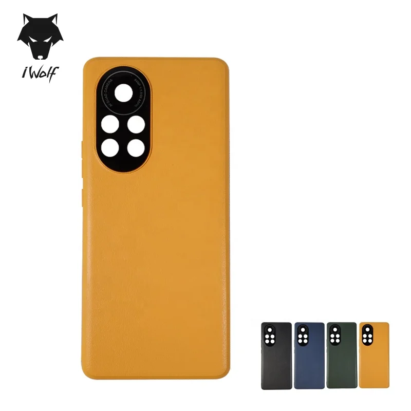 

iWolf Plain Leather Full Wrap camera lens protection phone case Anti-Scratch Phone leather Case For Huawei Nova 8 Pro, Black, blue, army green, yellow