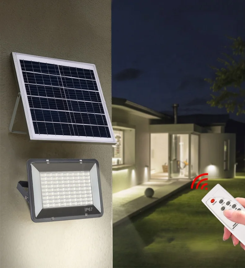 
2020 new design ip67 waterproof 60w 120w 200w solar powered flood light 