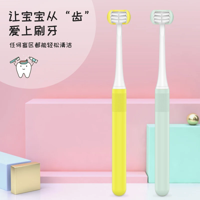 

3 heads Baby & Kids Fair 360 Do Round Toothbrush triple heads bristle Eco Friendly Soft Bristle 3D Children Toothbrush