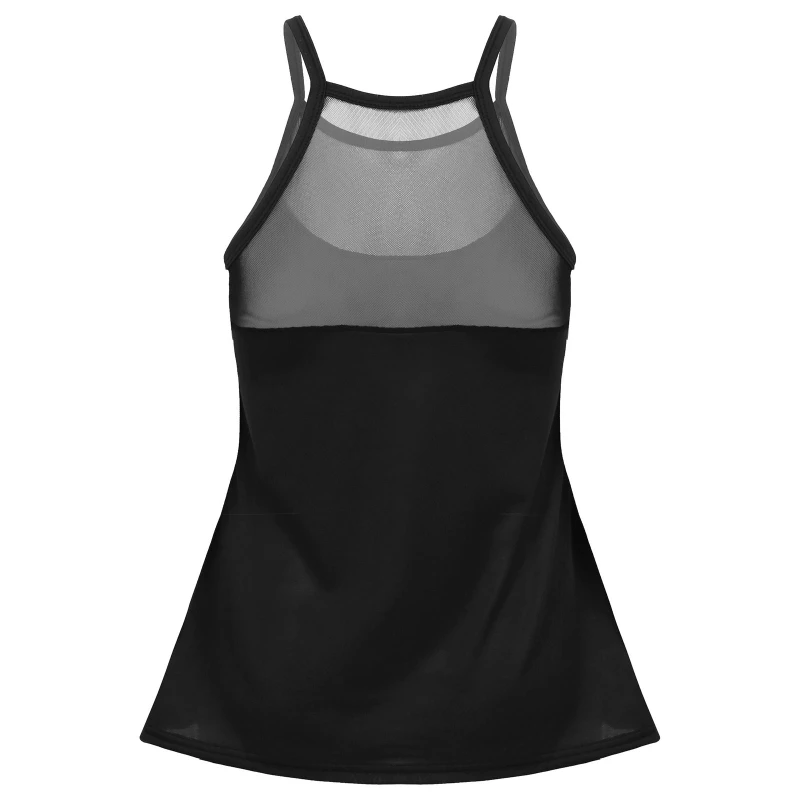 

Hot Sale Transparent Sleeveless Slim Fit Vest Tops Women Mesh Patchwork Tank Top