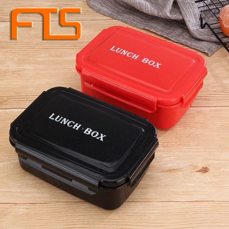 

Fts In Stock Plastic Lunchbox Container Split Grid Waterproof Bento Lunch Box