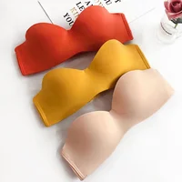 

New Sexy Girl Cotton Candy Comfortable Push Up Invisible Seamless Strapless Bra