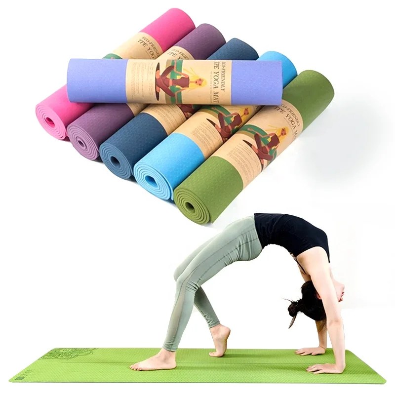 

Non Slip Recycled Eco Friendly Fitness Exercise Custom Foldable Premium Pilates Yoga Mats TPE 8mm