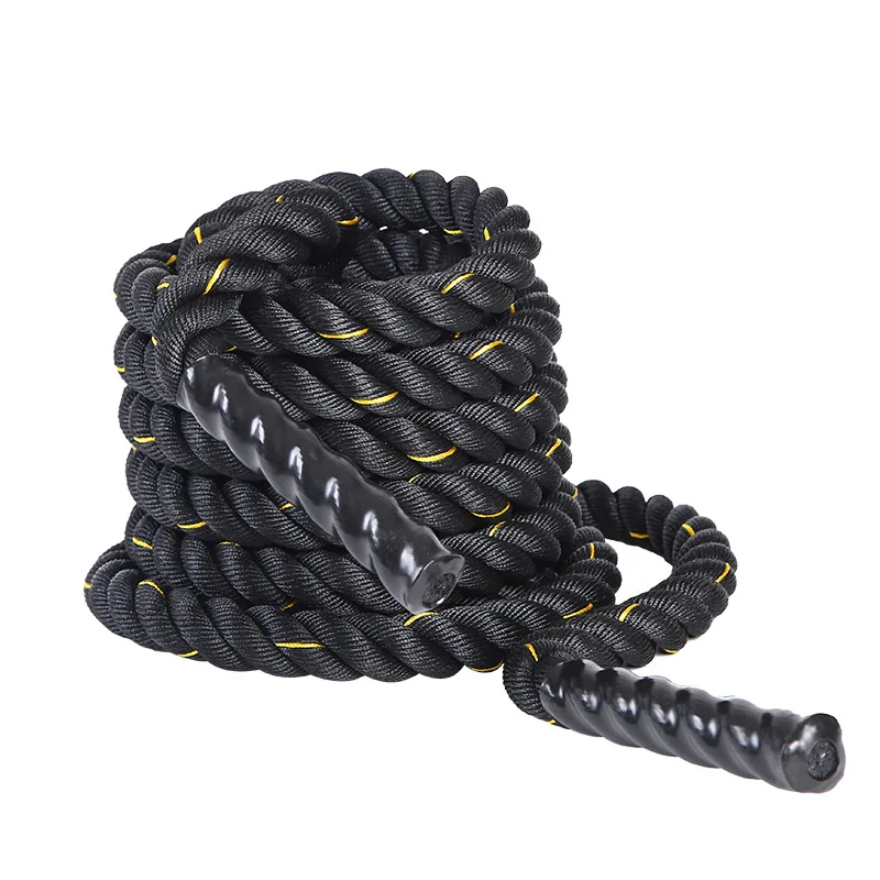 

New Craft Wear Resistant gym power fighting battle Arm Strength Cross Fitness Training Rope, Black/yellow/red