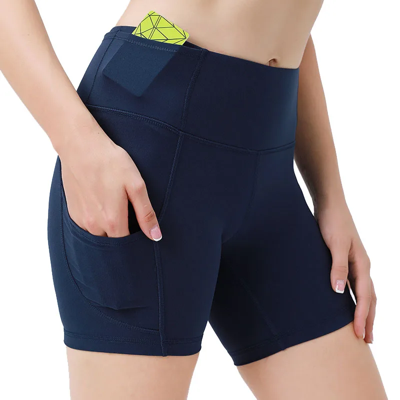 

Women Outdoor Double Layers Sweat Running Sports Training Shorts with Pocket